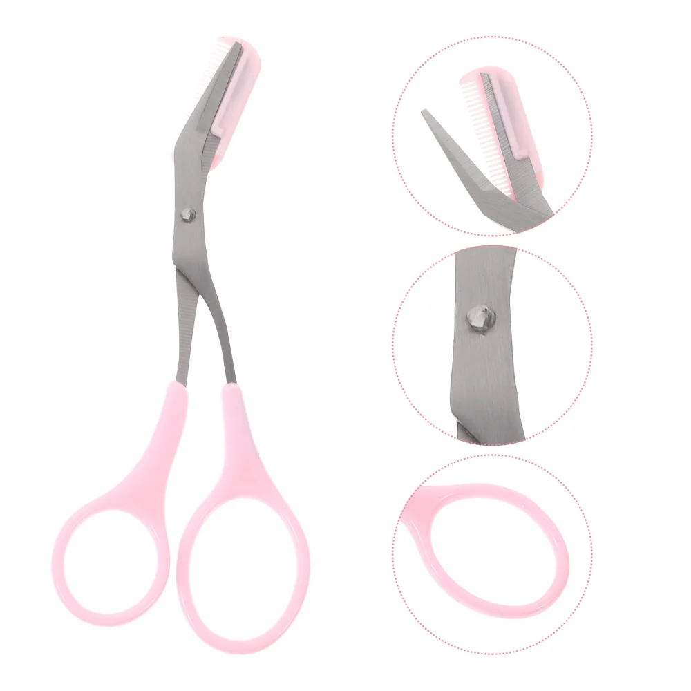 2pcs Mini Facial Hair Scissors Curved Eyebrow Grooming Trimming Scissors