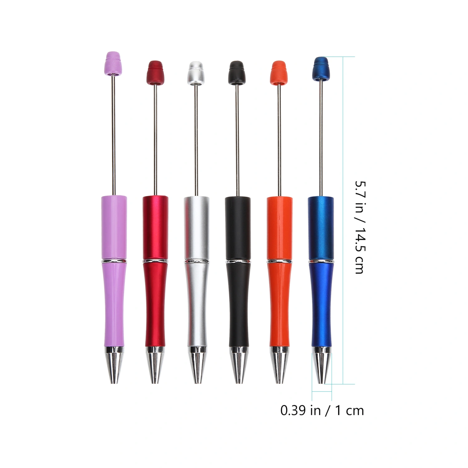 12pcs DIY Beads Writing Pens Portable Signature Pens Student Ballpoint Pens