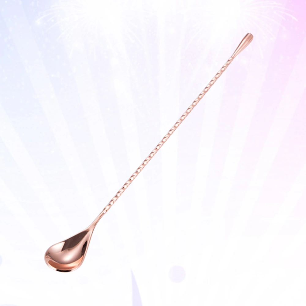 2pcs Stainless Steel Bar Spoon Long Handle Stirring Spoons Swizzel Sticks for Milk Tea Cocktail (Rose Gold)