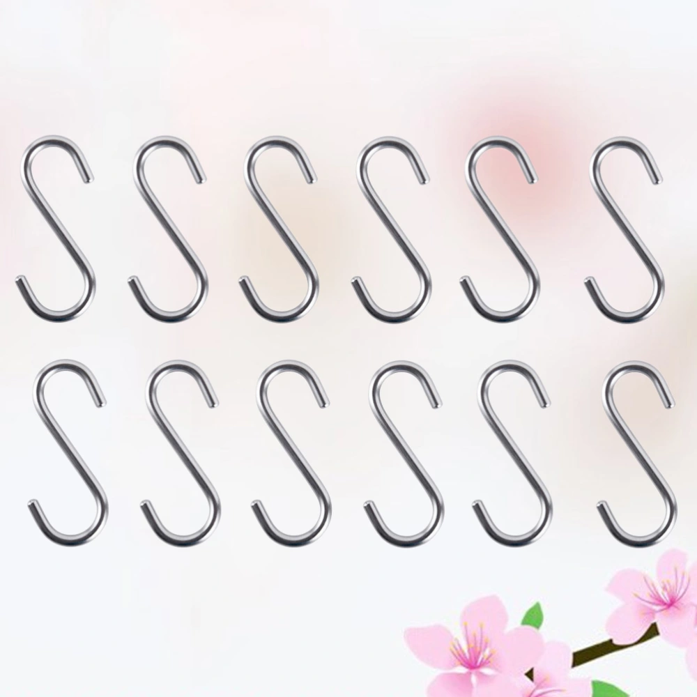 100PCS Stainless Steel S Shaped Hooks Premium Heavy Duty Hangers Hanging Hooks for Kitchenware Pots Utensils Clothes Bags Towels