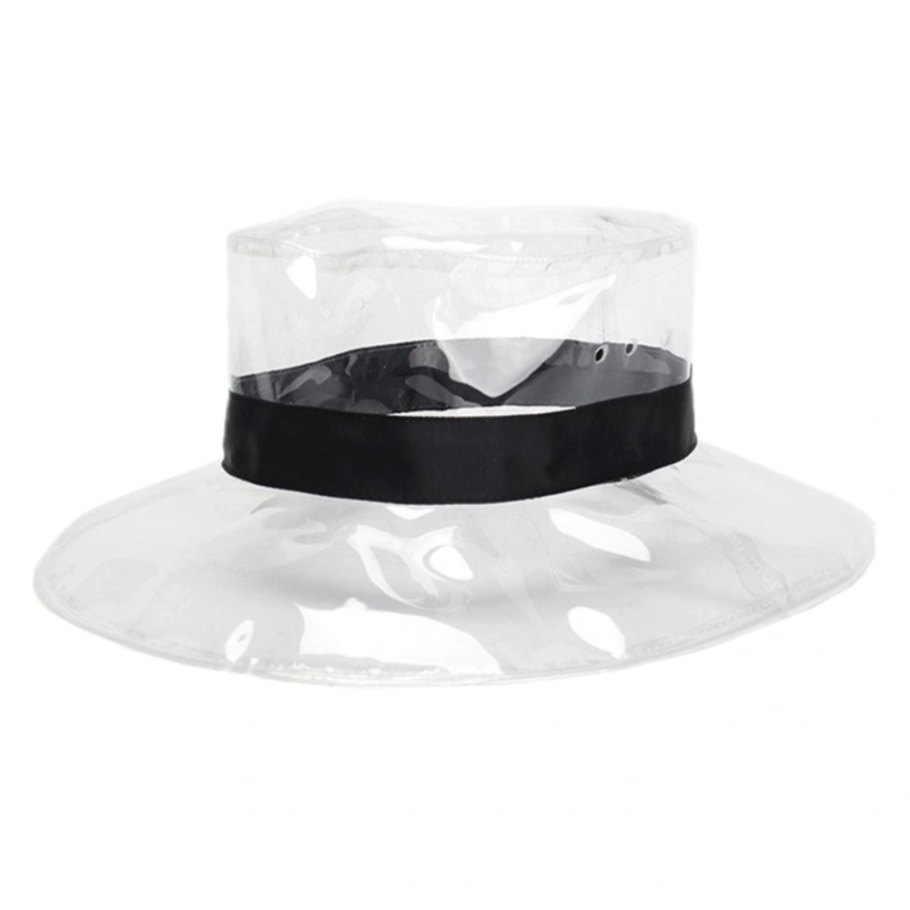 1Pc Waterproof Bucket Hat Transparent Fisherman Hat Personalized Creative Headwear (Black)