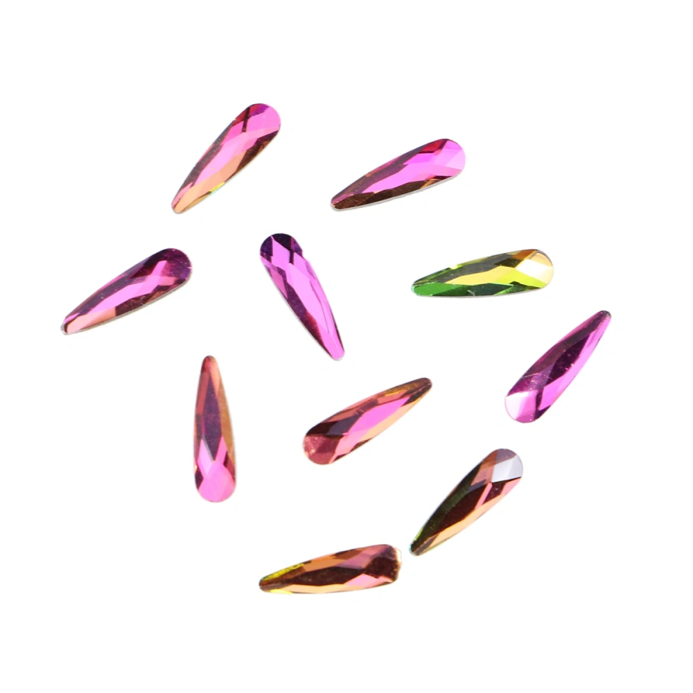 10pcs Nail Art Crystal Flat Back Diamond Shaped Nail Rhinestone Nail Decors for Nail Art