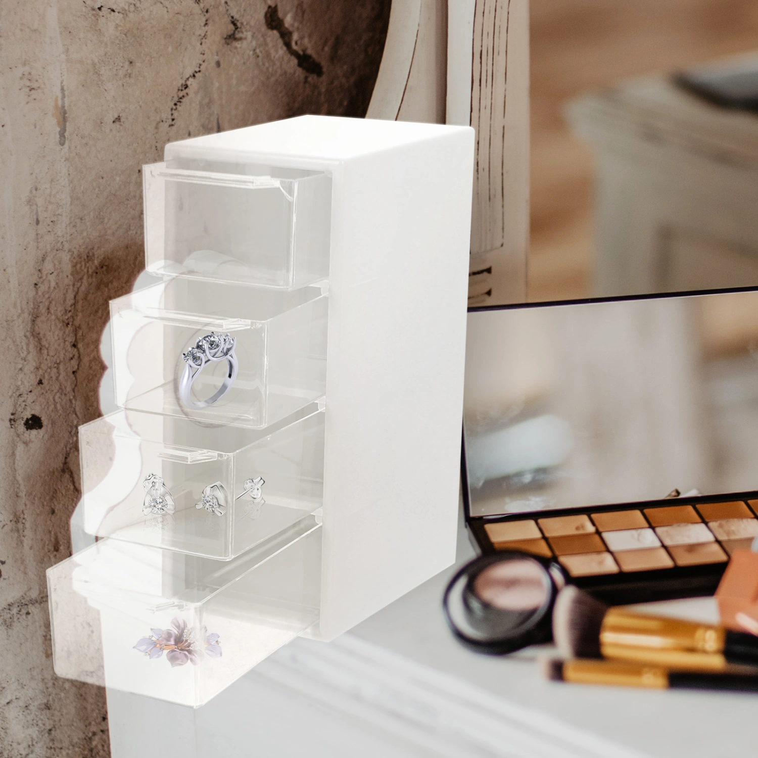  Jewelry Storage Box Multi Layer Storage Container Desktop Storage Holder