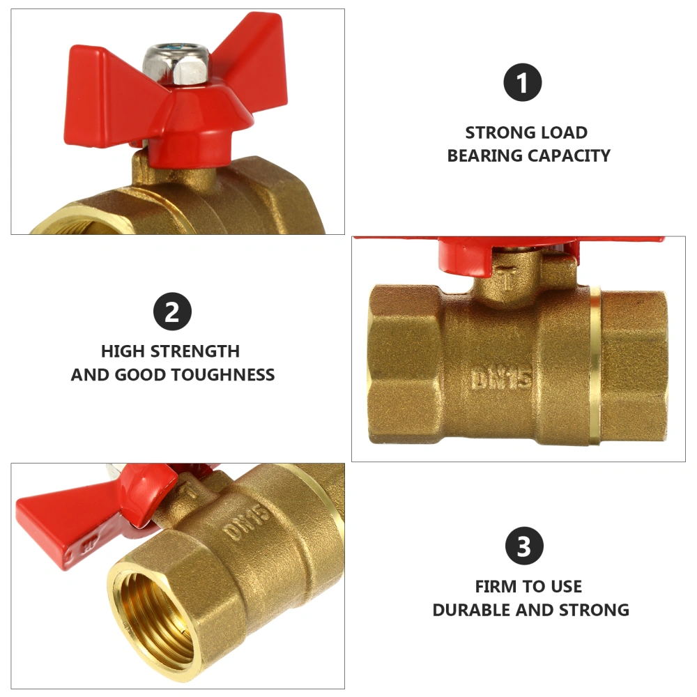 1Pc Practical Brass Gas Hoses Connector Durable Gas Splitter Adapter (Golden)