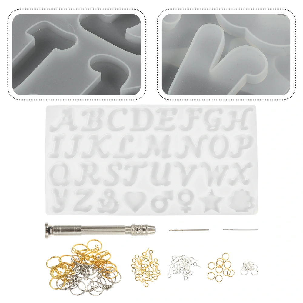 1 set of Alphabet Silicone Mold Letter Mold Keychain Pendant Crafts Making Mold