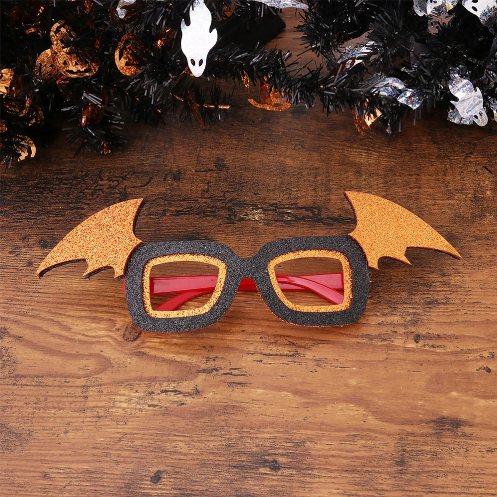 2Pcs 1 Set Plastic Wizard Hat Glasses Frames for Halloween (Purple, Orange)