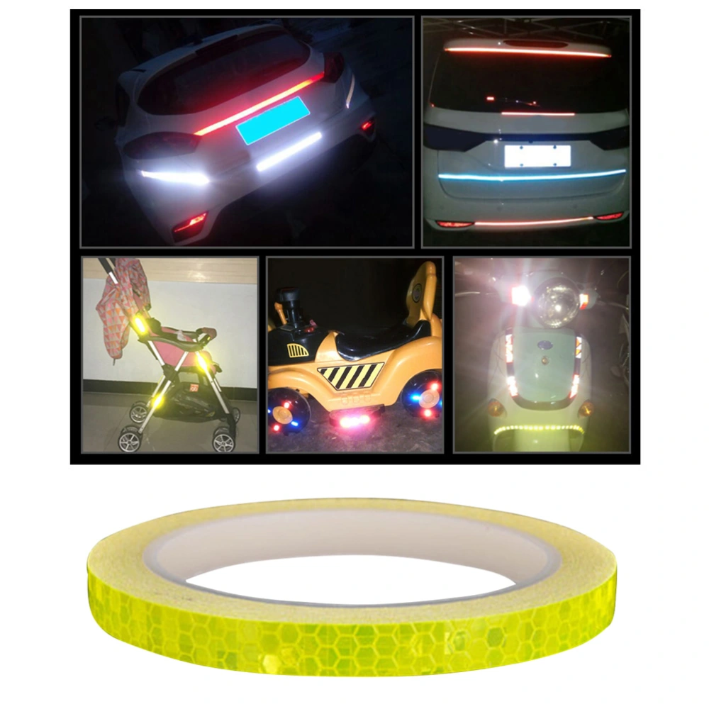 2pcs Wheel Reflective Stickers Bike Wheel Safe Accessories Cycling Wheel Rim Stickers Reflective Decal Tape (Yellow)