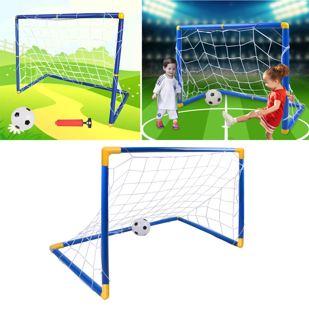 Portable Soccer Goal Door DIY Assembly Football Door Soccer Gate Fun Outdoor Indoor Game (90cm, Blue)