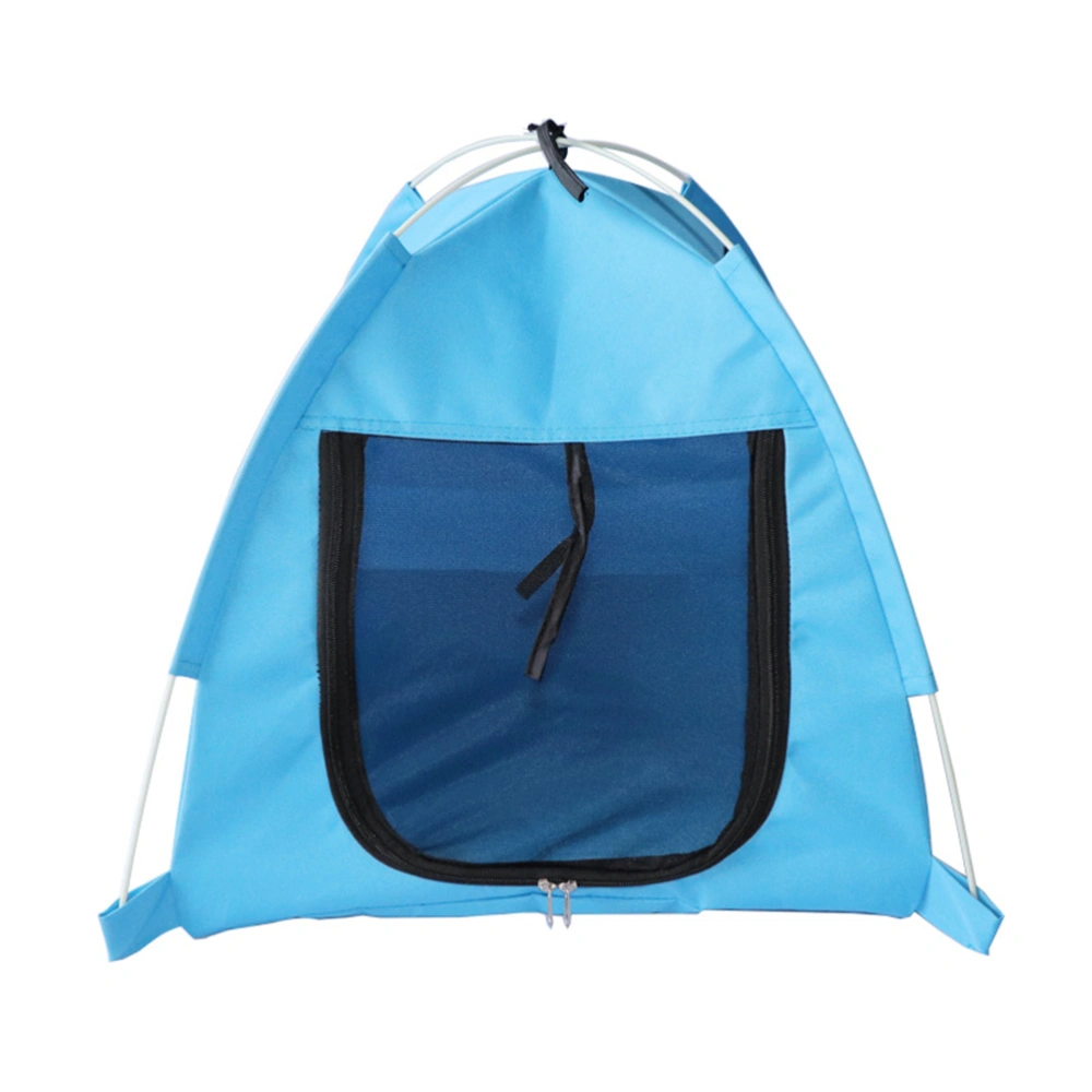 Pet Tent Summer Outdoor Dog Cat Puppy Bed House Breathable Foldable Anti-mosquito Tent (Blue)