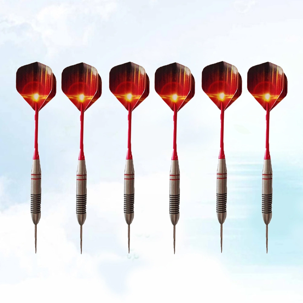 2 Sets/6pcs Stainless Steel Darts Set Professional Stainless Needle Tipped Dart Drop-resistant Flights Darts for Sports Events