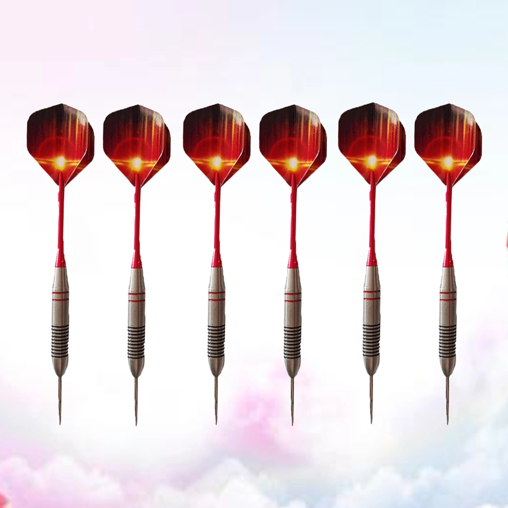 2 Sets/6pcs Stainless Steel Darts Set Professional Stainless Needle Tipped Dart Drop-resistant Flights Darts for Sports Events