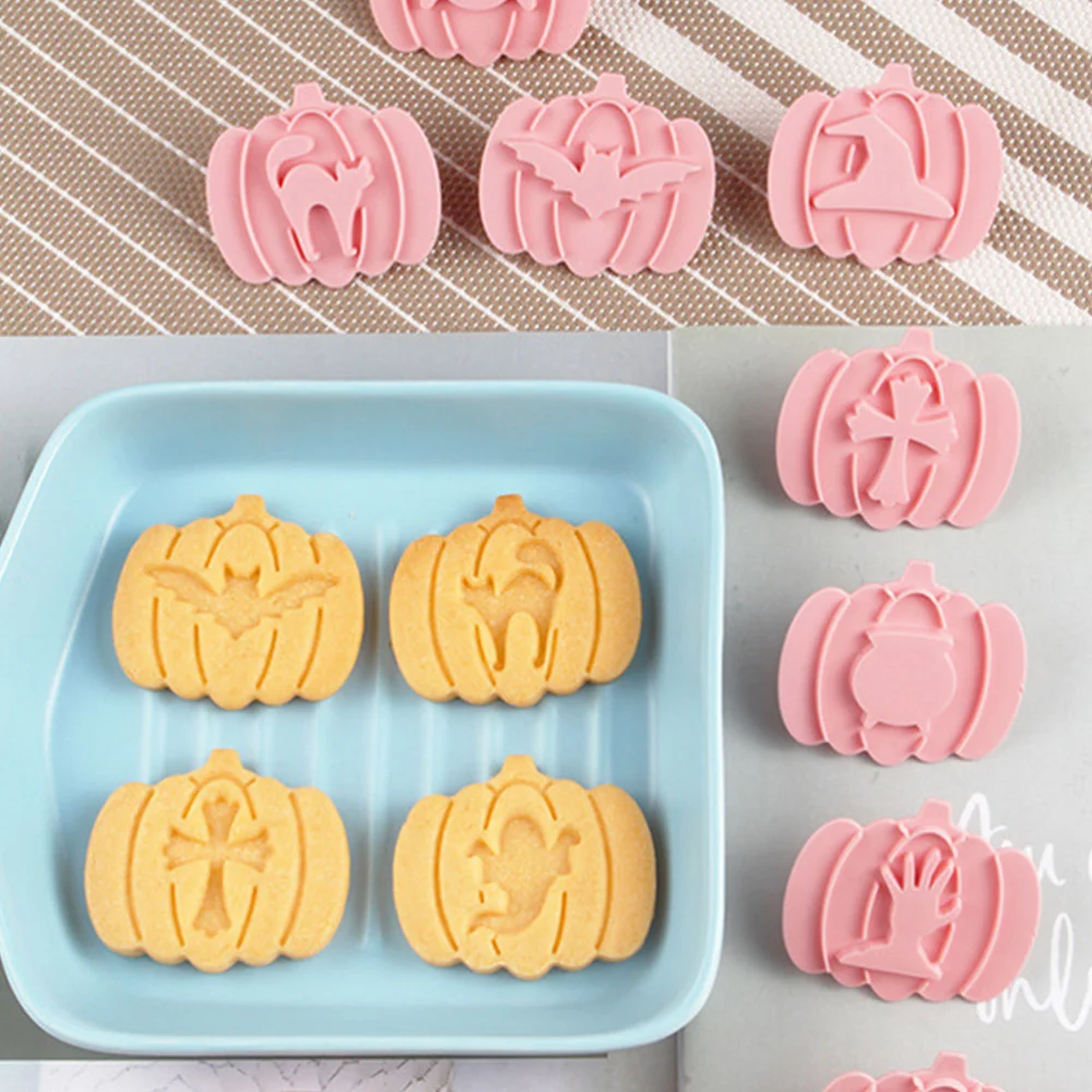 9Pcs Plastic Cookie Mold Press-on Cookie Mold Pumpkin Cookie Mold Baking Supplies