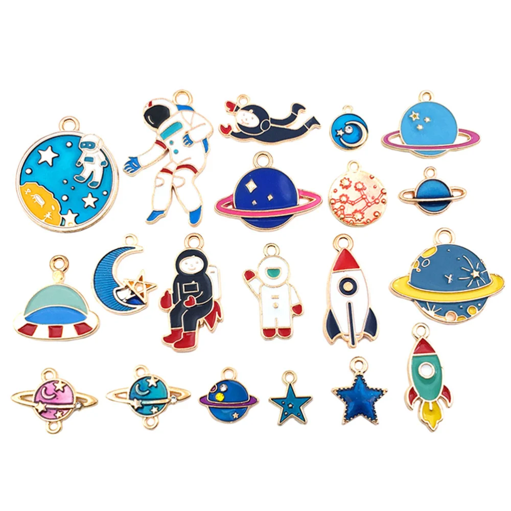 20pcs Jewelry Parts Alloy DIY Space Astronaut Jewelry Accessories for Necklace