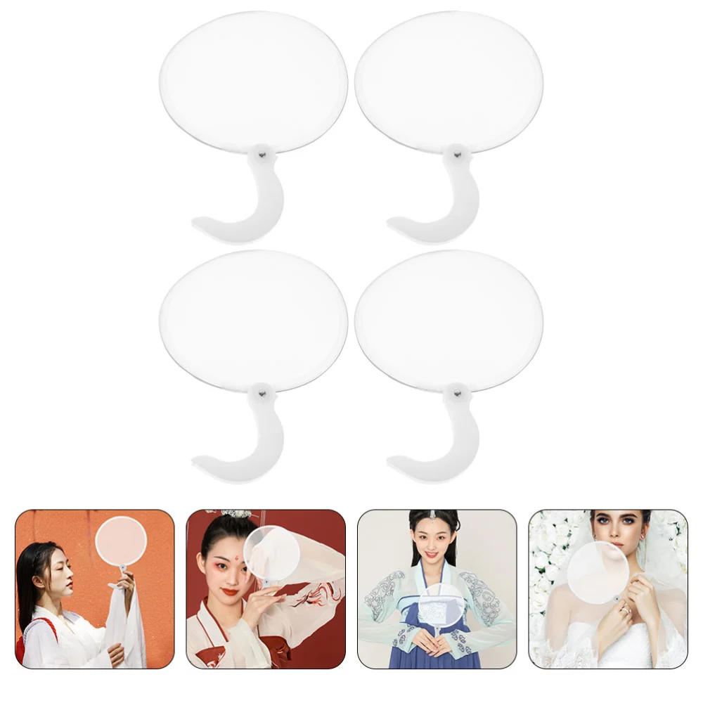 4pcs Folding Fan Foldable Round Fan Foldable Fan Handheld Round Folding Fan for Women