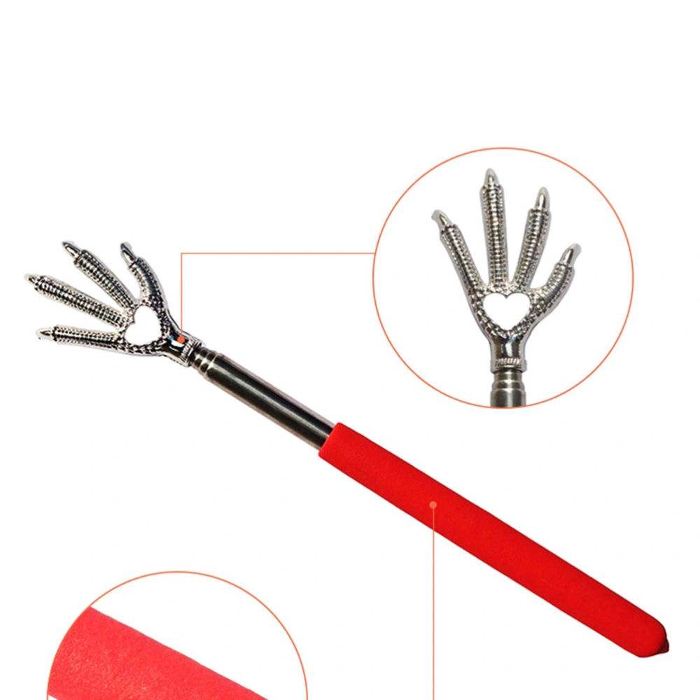 3pcs Eagle Claw Telescopic Back Scratcher Stainless Steel Massage Tool with Rubber Handle (Random Color)