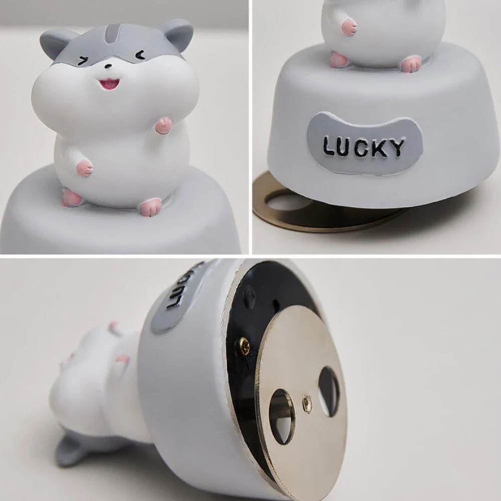 1PC Hamster Music Box Cartoon Melody Box Musical Adornment Rotating Desktop Ornament Birthday Gifts (Grey)