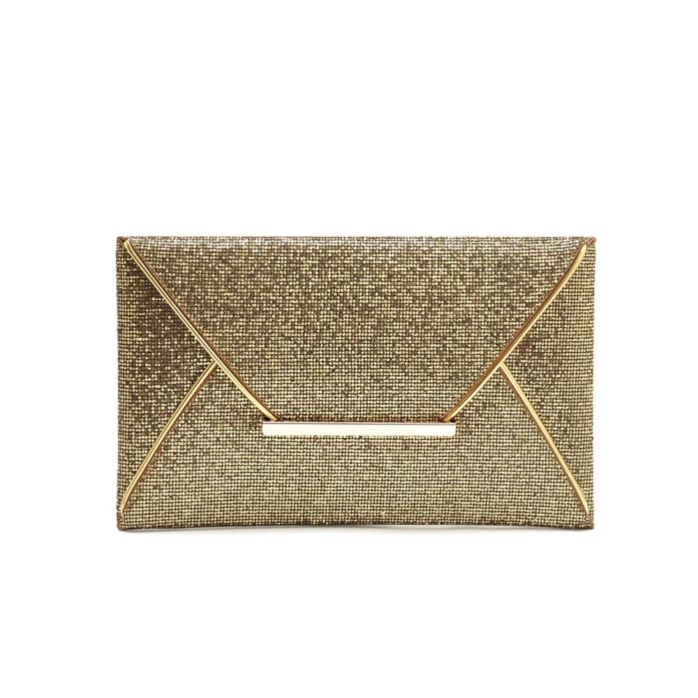 Decent Glitter Sequins Handbag Party Evening Envelope Clutch Purse Wallet for Women Lady (Gold)