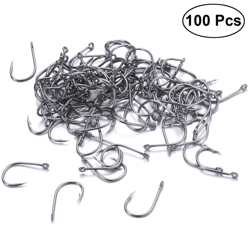 100 PCS Fishing Hooks High Carbon Steel Perforated Fishing Hooks Fly Fishing Hooks Fishing Tackle Set for Salt Water Fresh Water Lakes Rivers Streams (#9)