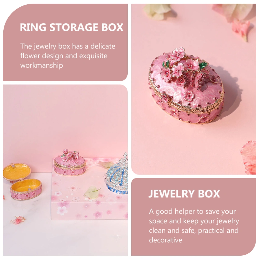 Jewelry Box Flower Ring Necklace Earrings Storage Box Dressing Table Adorn