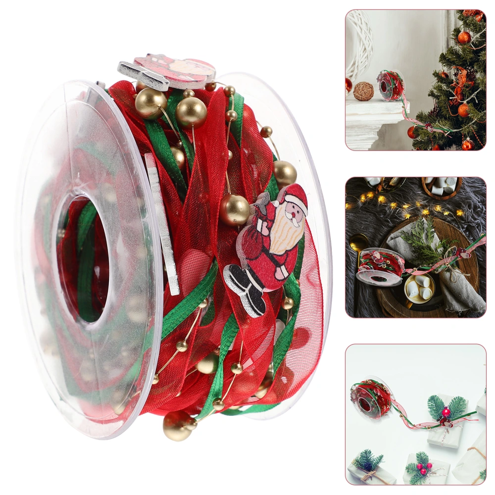 Xmas Style Xmas Tree Decorative Ribbons Wood Santa Claus Style Ribbons Xmas Ornament