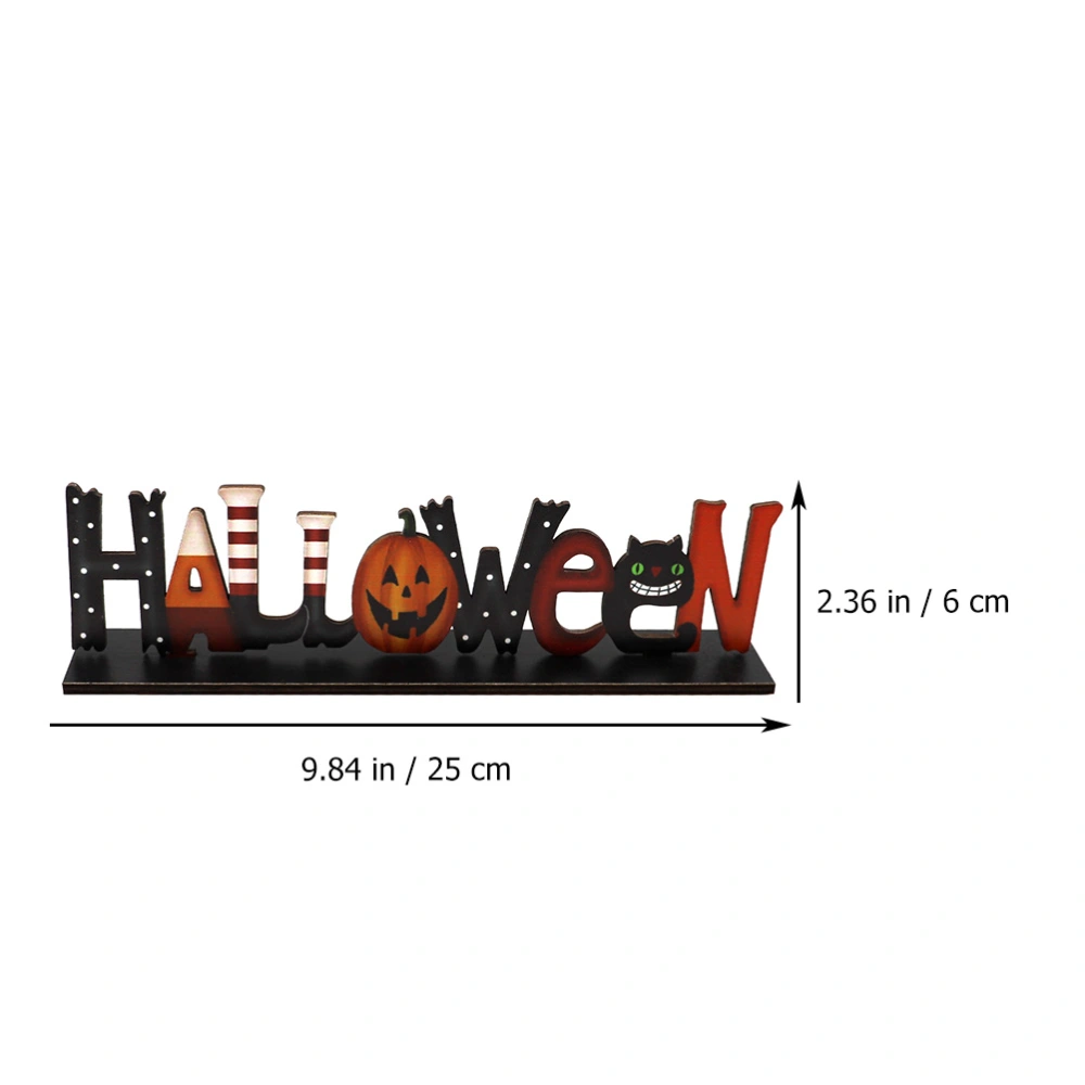 1Pc Halloween Themed Adornment Wooden Hollow-out Decor Party Layout Prop