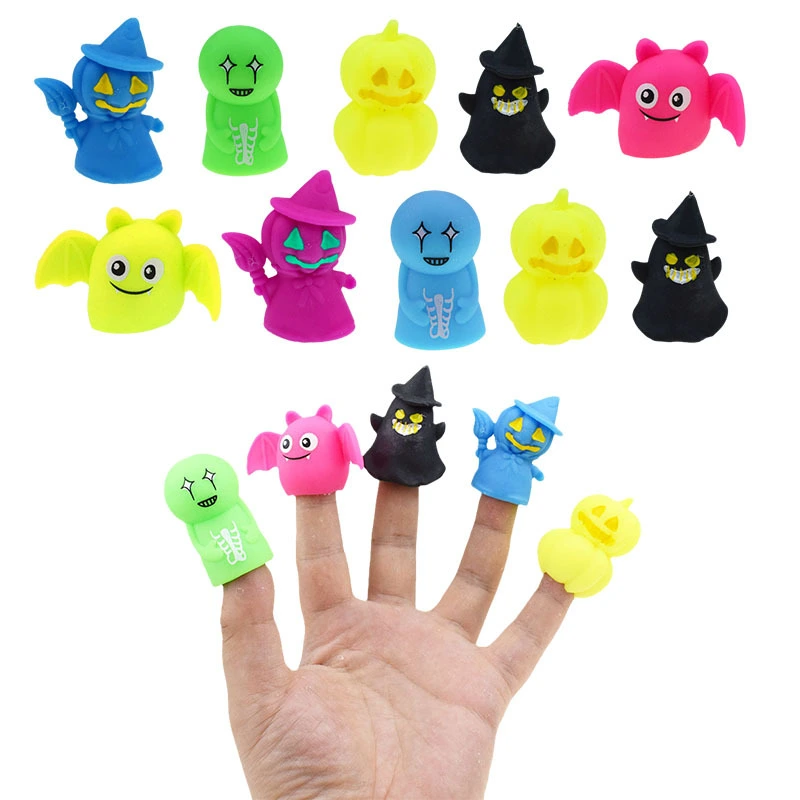 5pcs Halloween Themed Finger Puppets Halloween Finger Puppets Colorful Finger Hands Party Toy