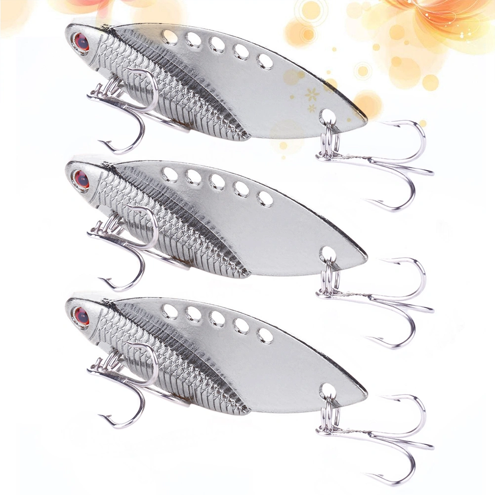 3PCS 5cm/11g Metal Fish Shape Lure Bait Simulation Fishing Lures Baits for Fishing (Silver)