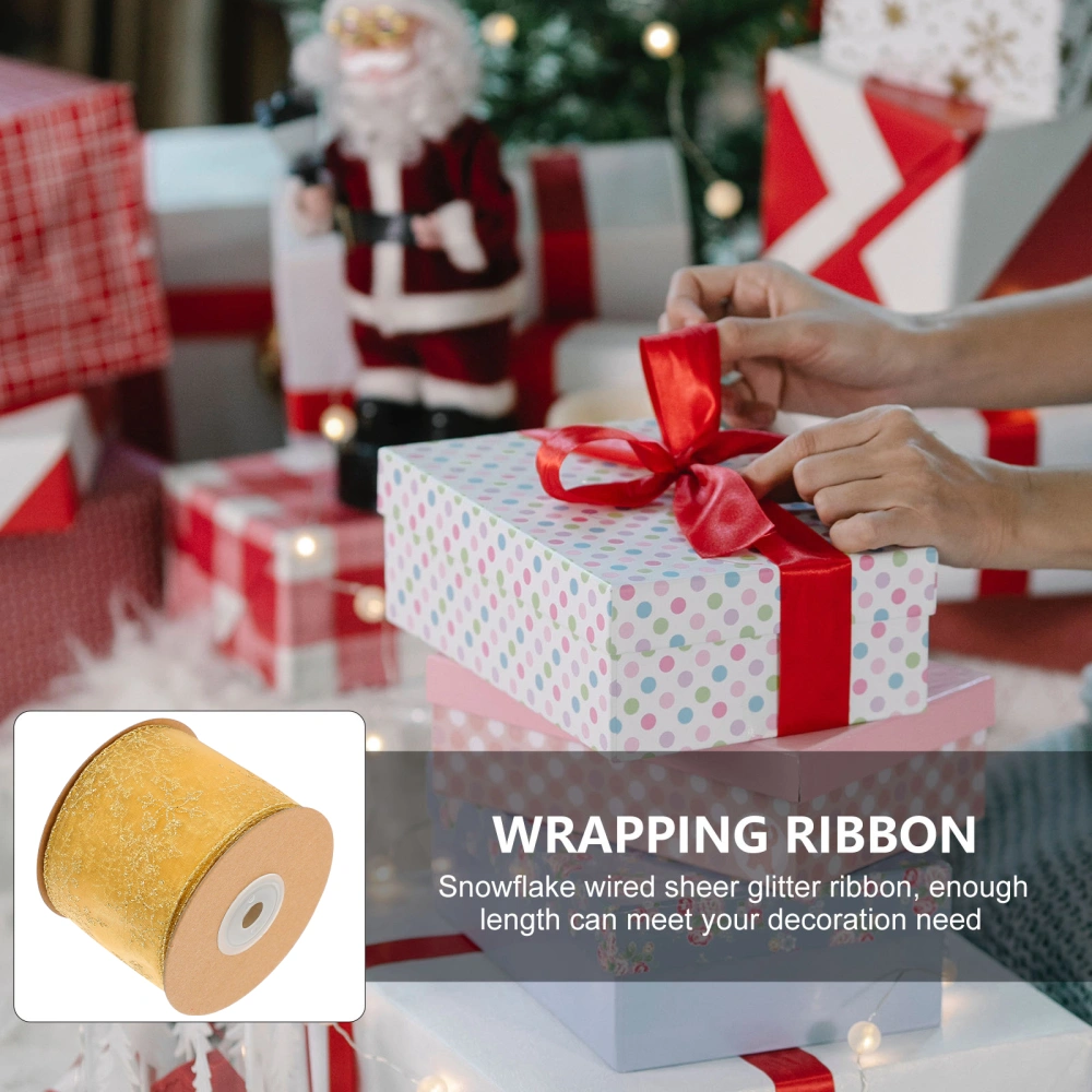 1 Roll Exquisite Packing Ribbon Christmas Gift Wrap Ribbon Wreath Ribbon Ornament