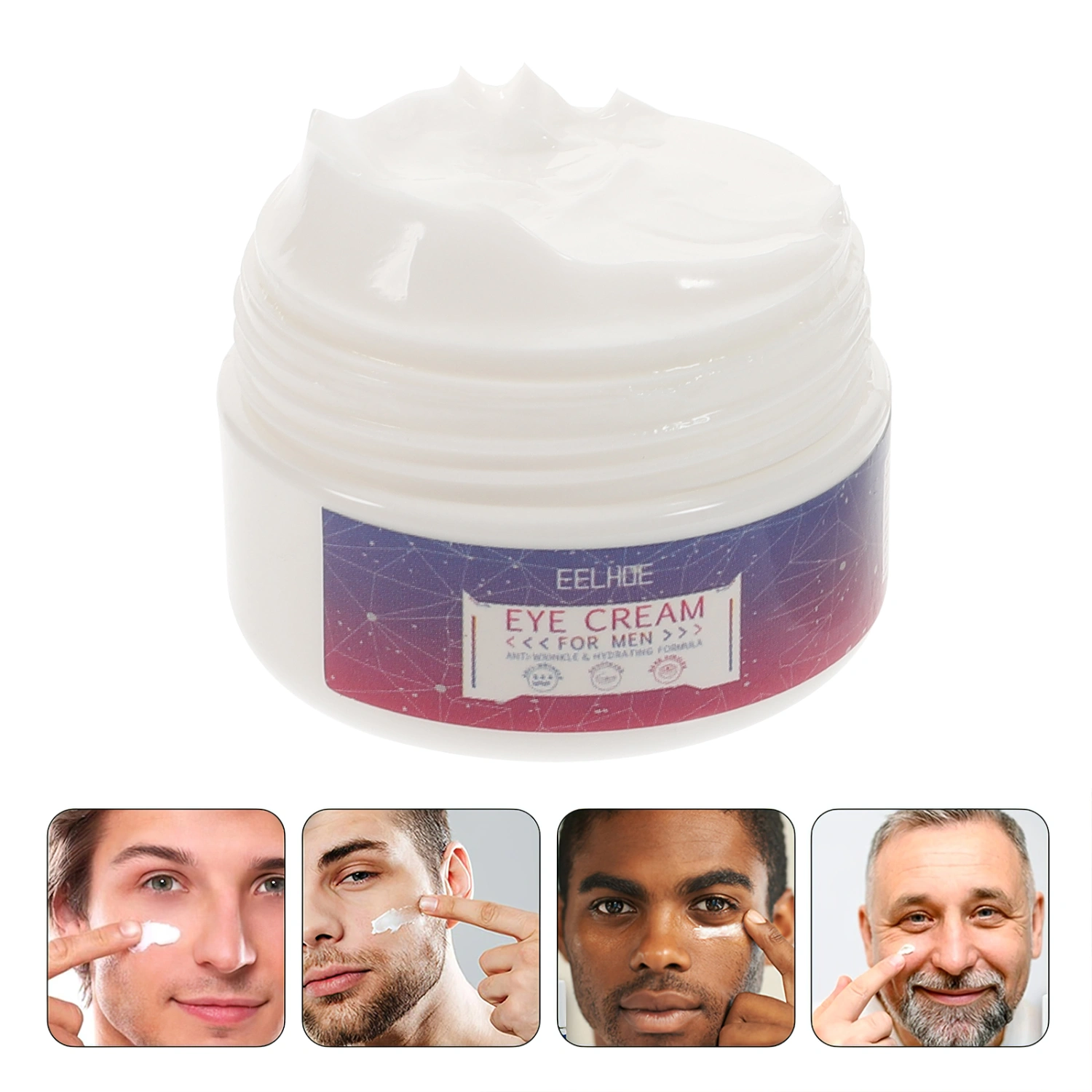 2 Bottles Men's Eye Cream Dark Circles Remover Under-eye Bags Relief Eye Cream