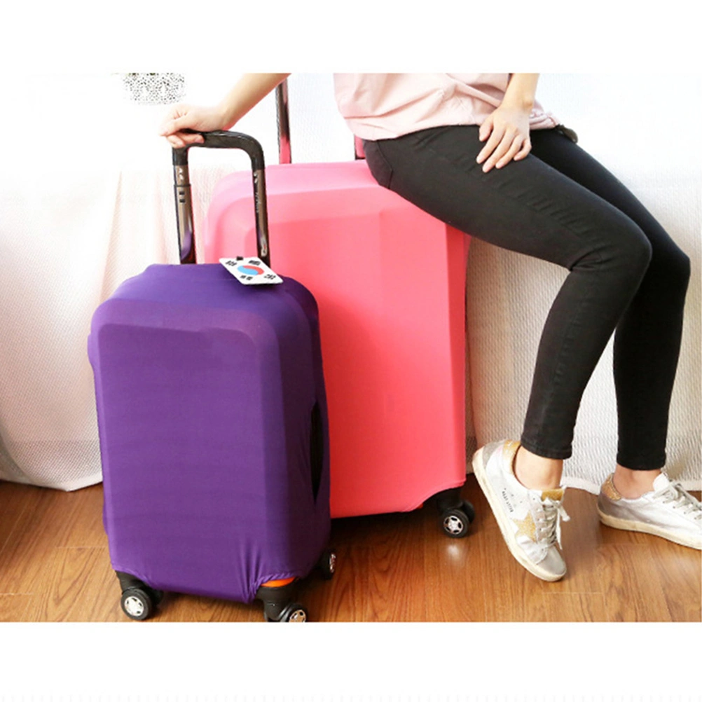 Elastic Travel Luggage Cover Suitcase Trolley Case Protective Bag Dustproof Protector for 22-24 Inches (Purple)