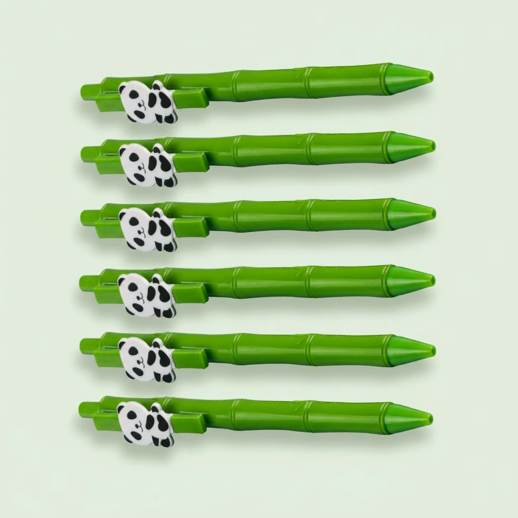 5Pcs Panda Gel Pen Press Type Ink Pen Students Writing Pen Portable Gel Pen Adorable Panda Pen