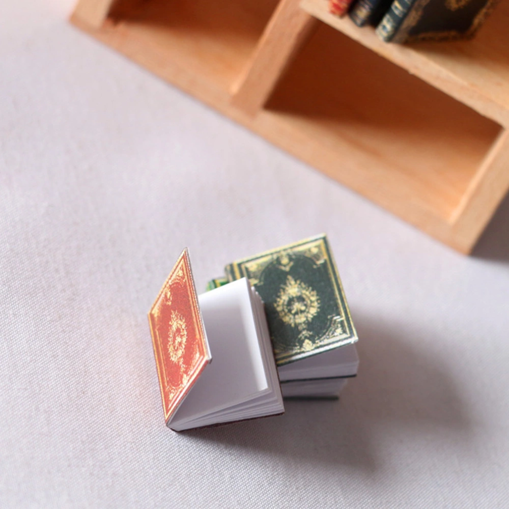 12Pcs Small House Accessory Mini Books Miniature DIY Art Crafts (Random Color)