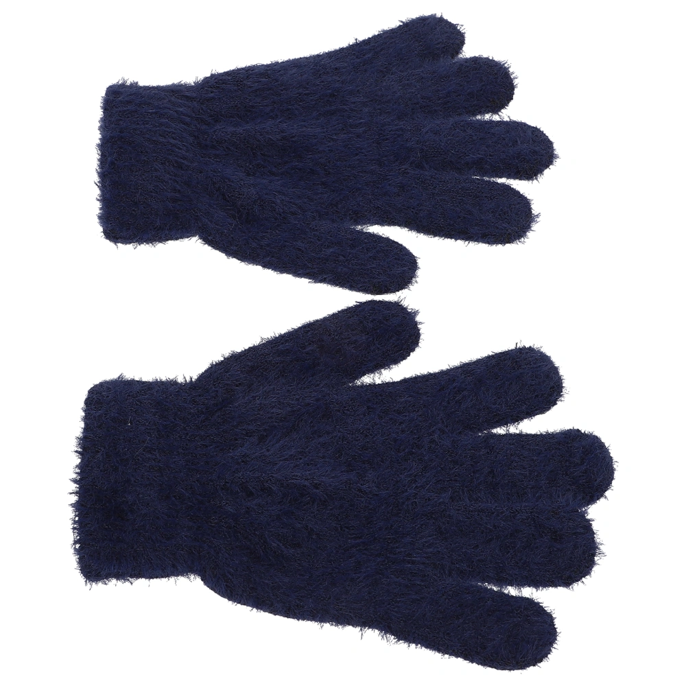 1 Pair Kids Children Winter Plush Gloves Warm Wool Mittens for Boys and Girls