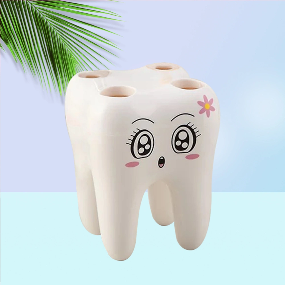 Tooth Toothbrush Holder Funny Bathroom Storage Shelf for Home Hotel Store (As Shown)