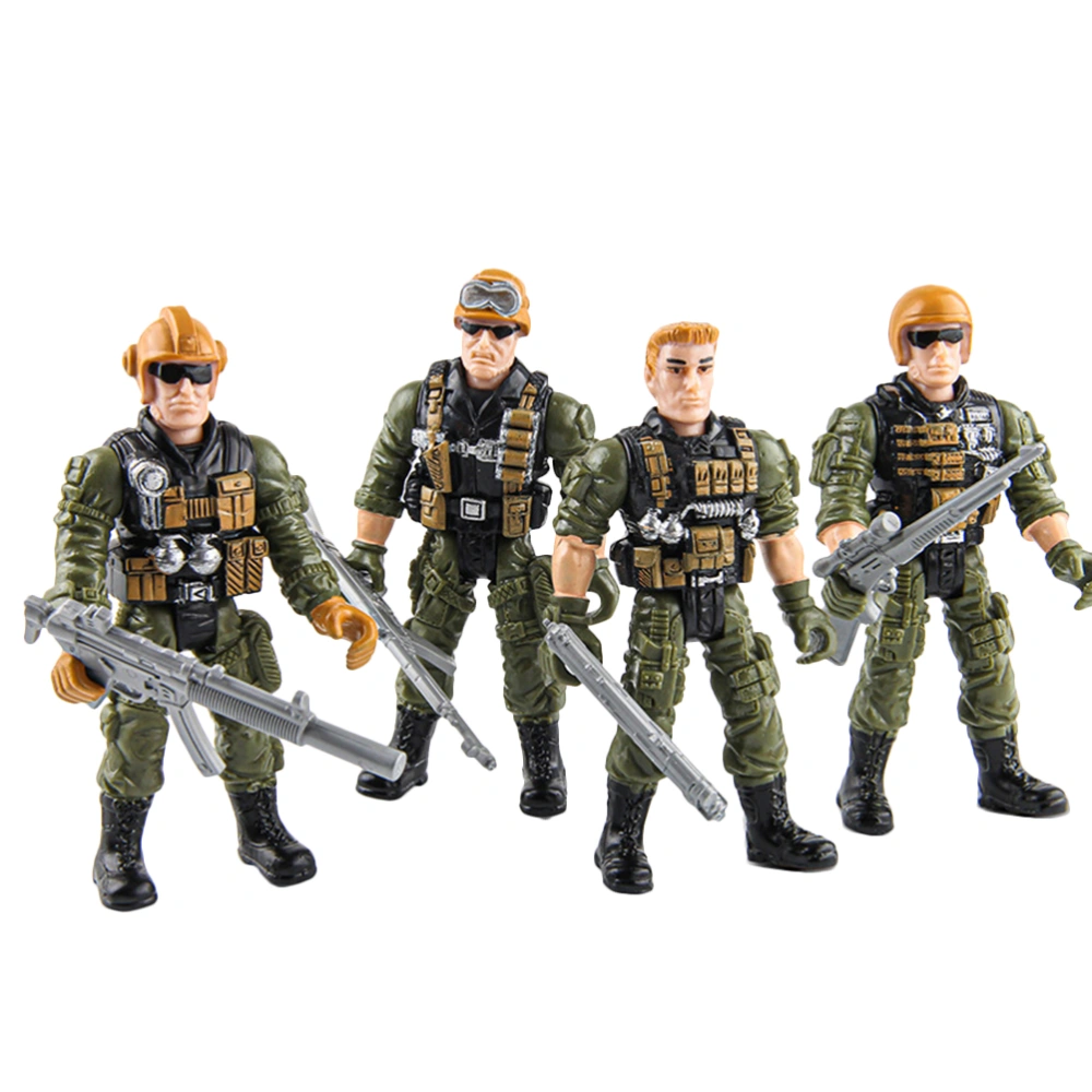 1 Set of Mini Plastic Military Soldiers Figures Static Model Men Figures Accessories Play Set for Kids