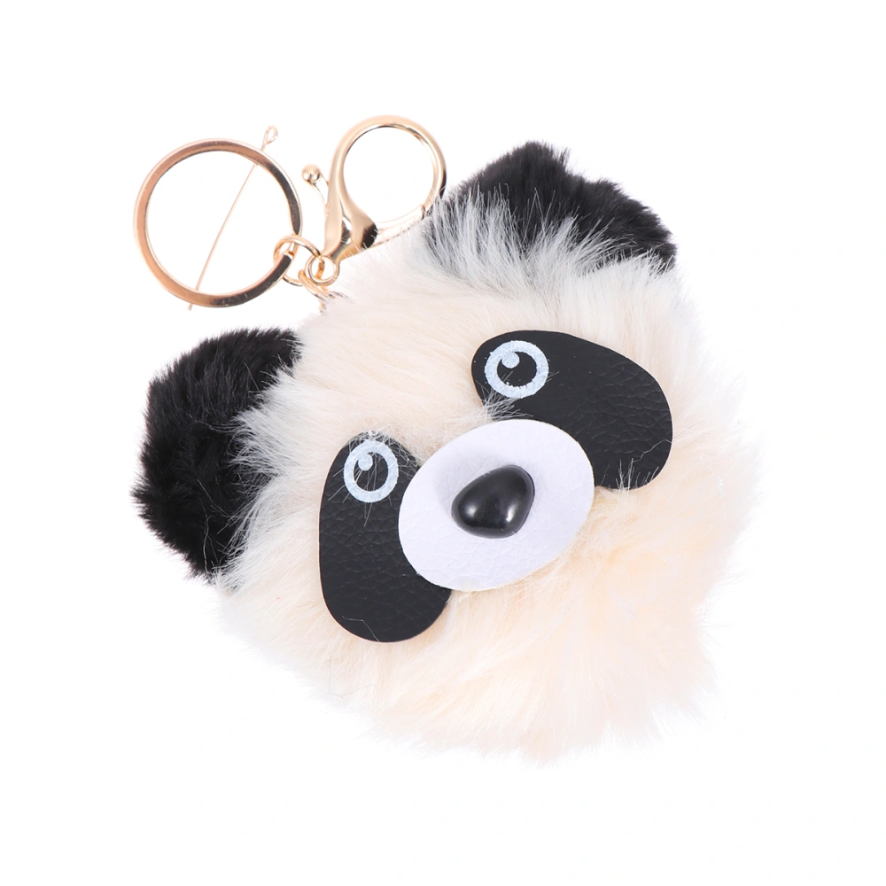 Plush Panda Keychain Unique Keyring Kids Bag Accessories Home Keys Car Keys Holder Shoulder Bag Backpack Key Chain (Beige)