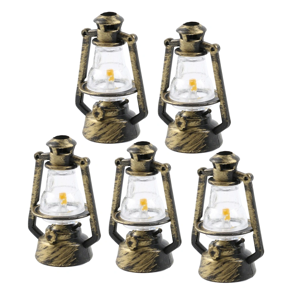5pcs Kerosene Lamp Model Decor Miniature Kerosene Lamp Ornament Photo Prop
