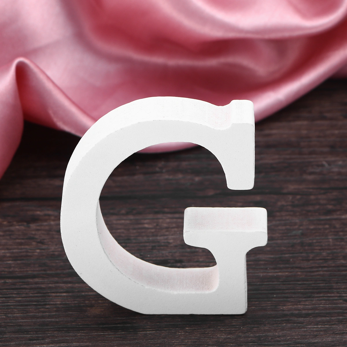 Wood Letter G Decor Simple DIY Alphabet Letter for Wedding Party Birthday Home Store (White, 8cm)