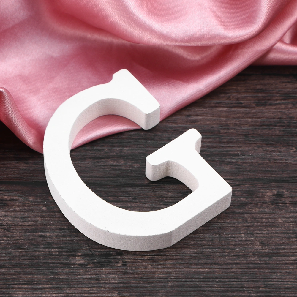 Wood Letter G Decor Simple DIY Alphabet Letter for Wedding Party Birthday Home Store (White, 8cm)