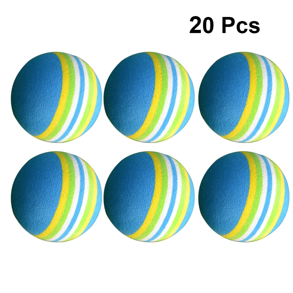 20 Pcs Rainbow Colored Sponge Ball Practice Indoor Training Aid Training Ball