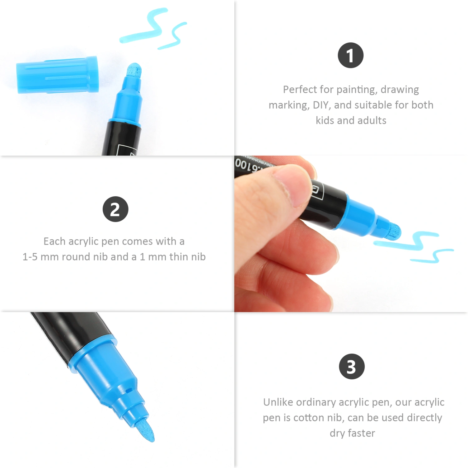 12pcs Multi-function Paint Markers Convenient Marker Pens Portable Paint Pens Draw Supply