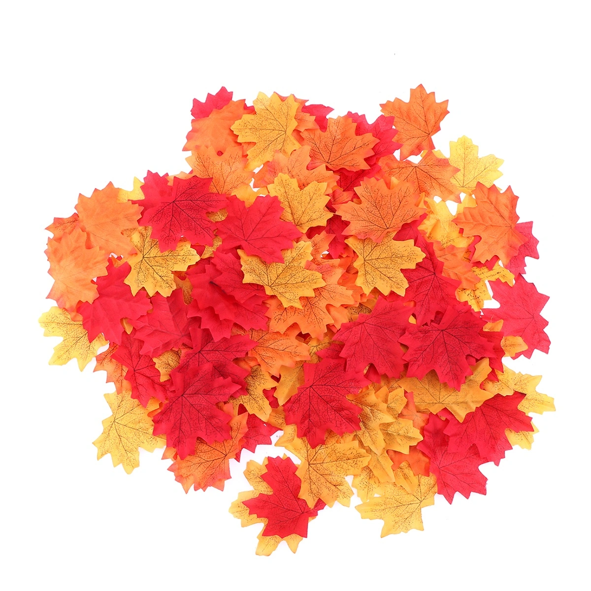 300pcs Assorted Mixed Deep Fall Colored Artificial Maple Leaves for Weddings Thanks-Giving Events and Outdoor Maple Leaf Cafe Decoration