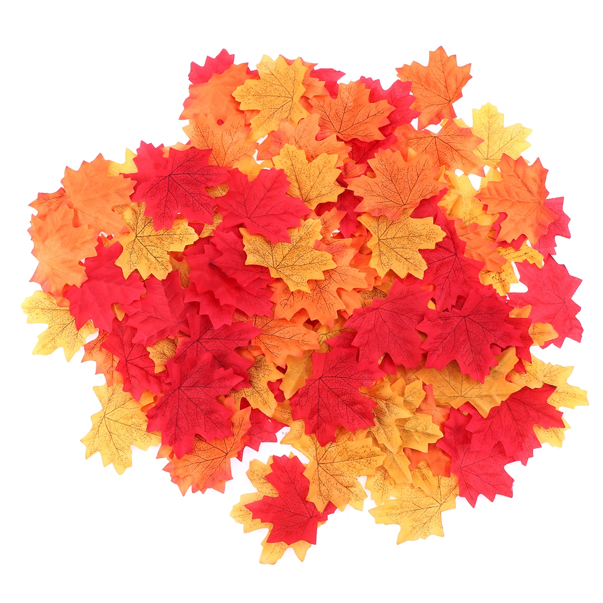 300pcs Assorted Mixed Deep Fall Colored Artificial Maple Leaves for Weddings Thanks-Giving Events and Outdoor Maple Leaf Cafe Decoration