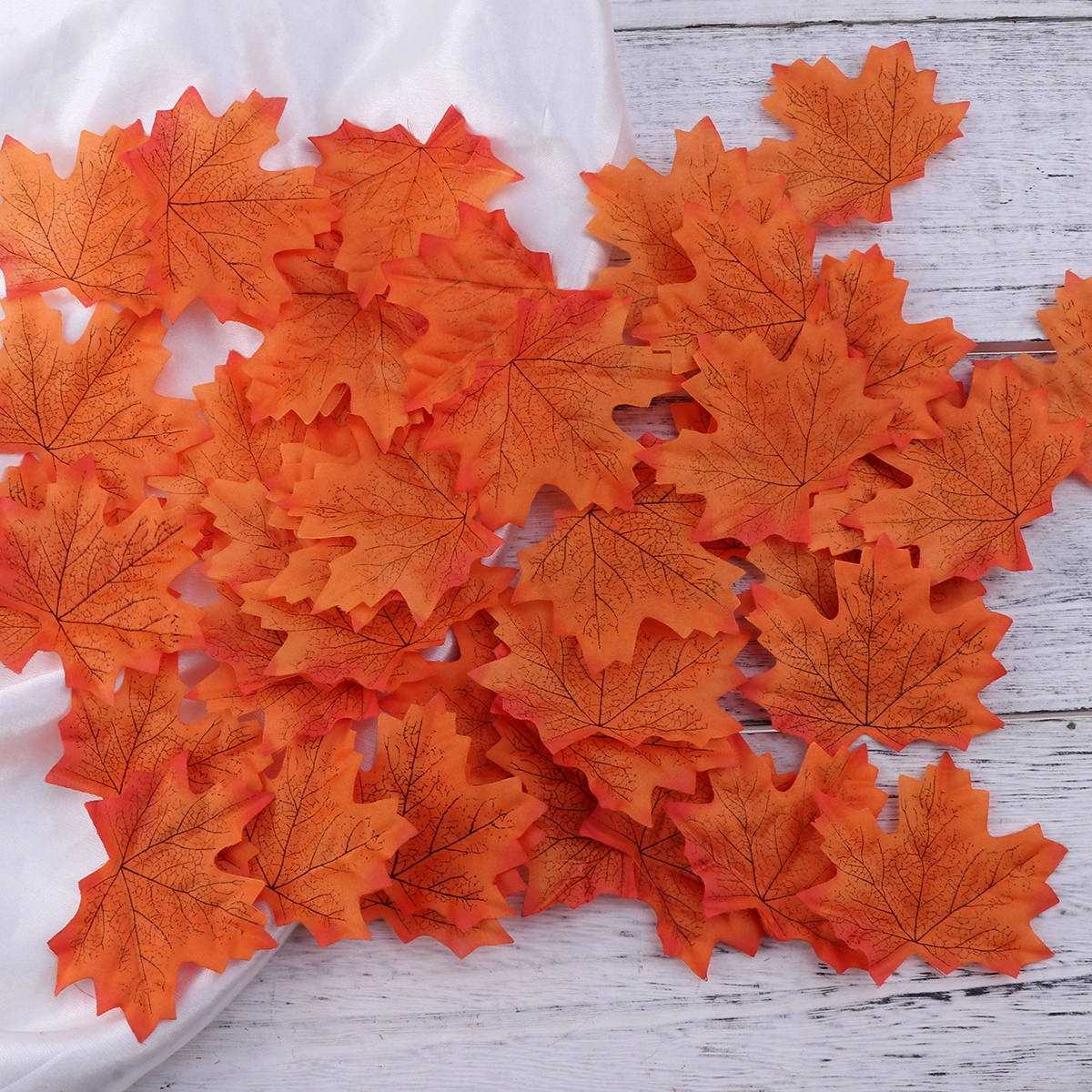 300pcs Assorted Mixed Deep Fall Colored Artificial Maple Leaves for Weddings Thanks-Giving Events and Outdoor Maple Leaf Cafe Decoration