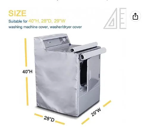 Washer and Dryer Dust Cover Top Washing Machine Cover Laundry Dryer Protect Cover