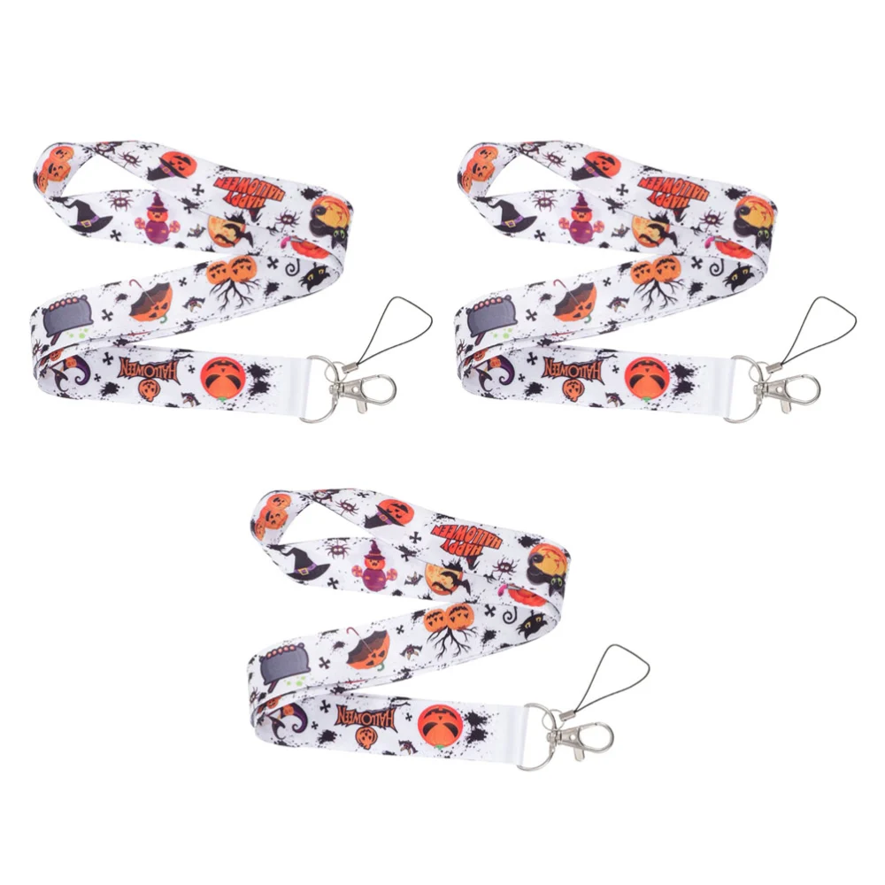 3pcs Halloween Cell Phone Lanyard Decorative Phone Cell Strap Halloween Strap