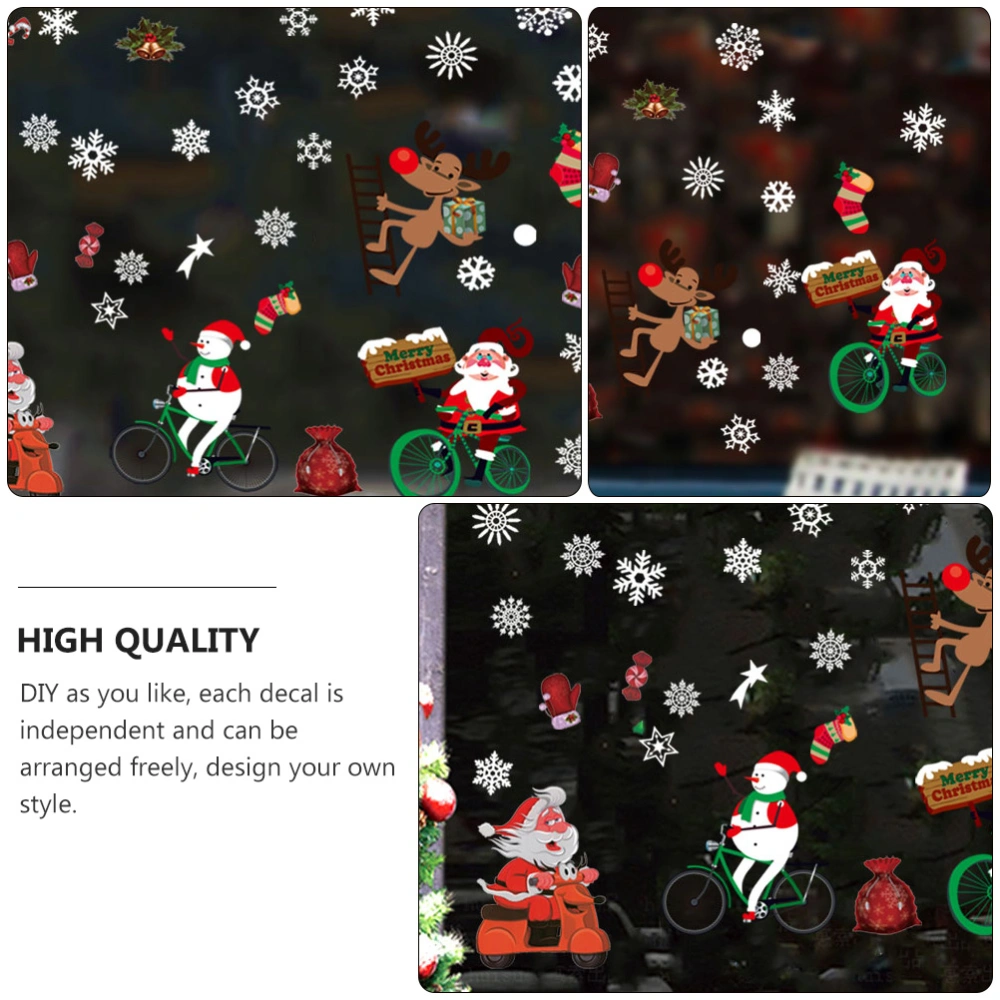 1 Sheet Christmas Window Decals Clings Removable Snowflake Stickers Decoration