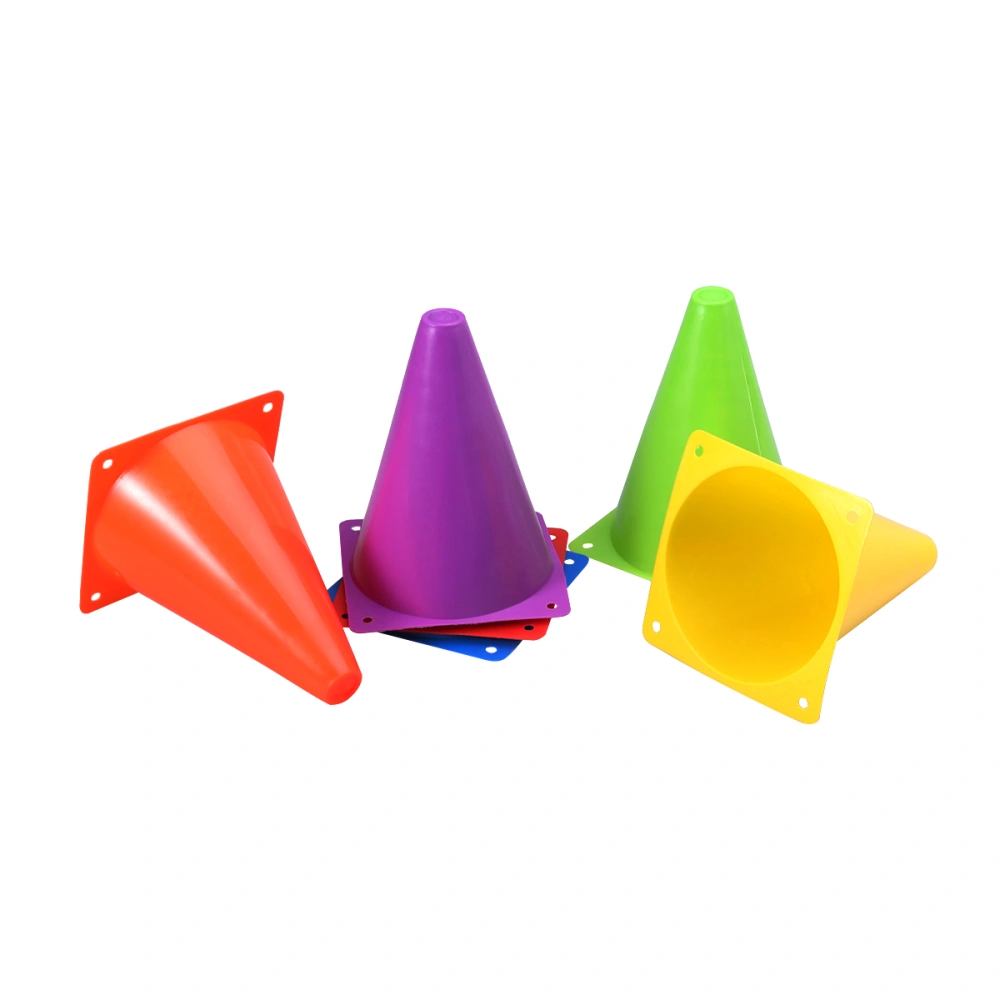 6PCS Assorted Colors Multi-purpose Plastic Cone Physical Education Sports Training Gear Soccer Training Traffic Cones