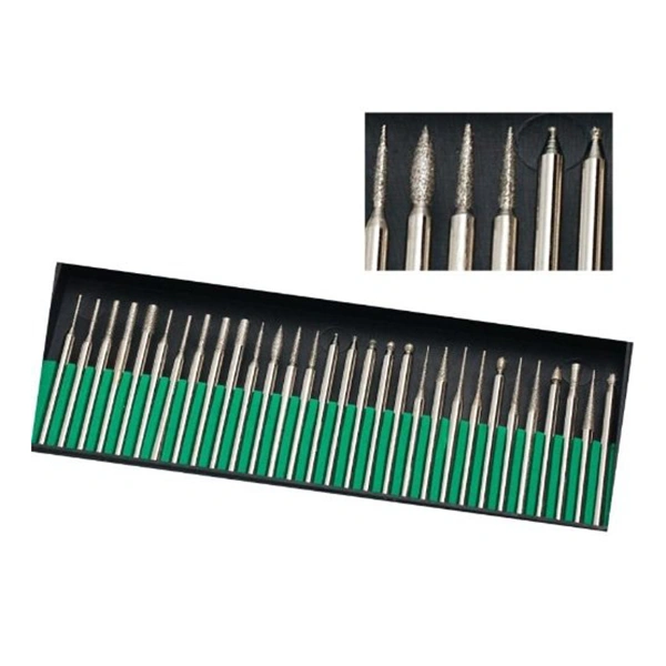 30pcs Titanium Coated Diamond Bur Set, Grits 120-150