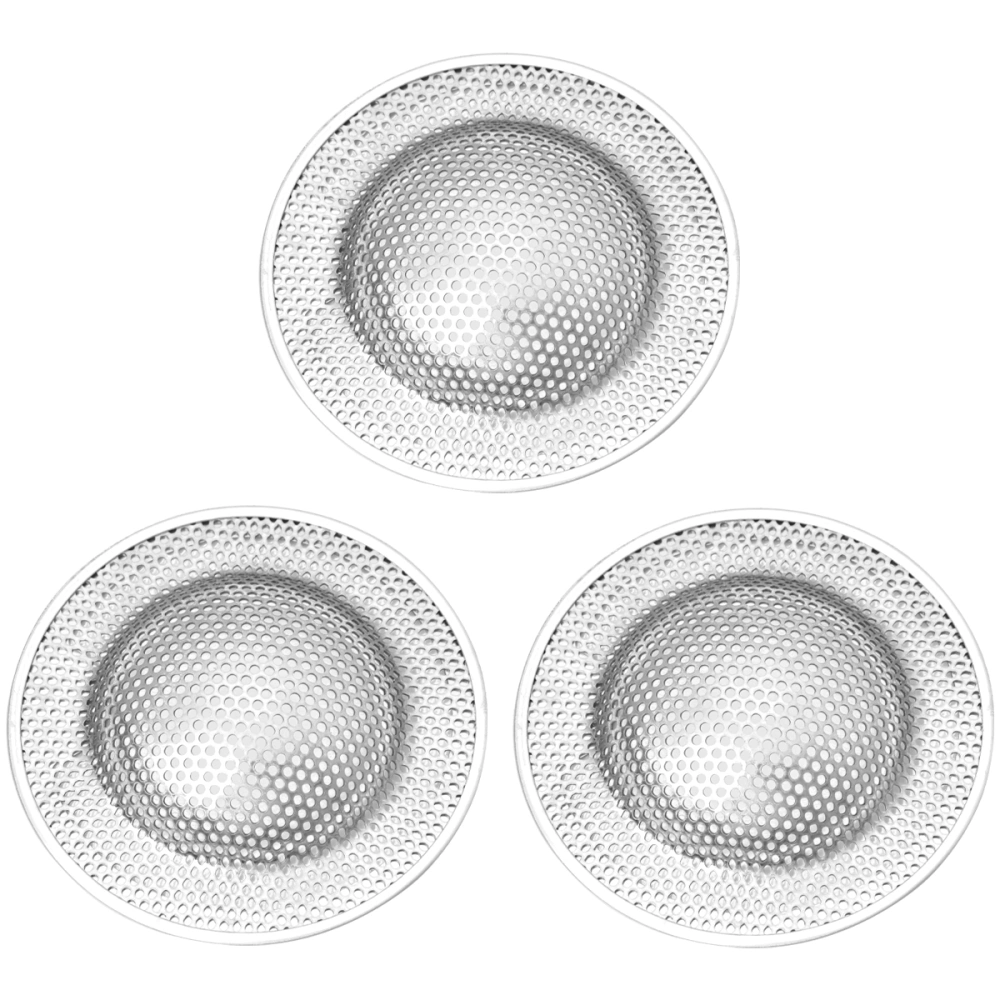 3pcs Stainless Steel Sink Screens Sewer Filter Net Shower Drain Covers Washbasin Strainers for Bathroom Kitchen M